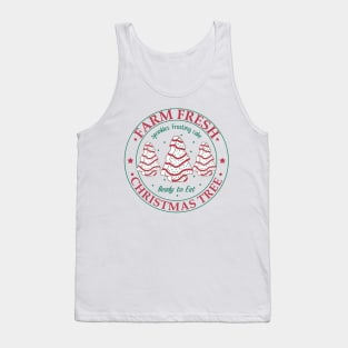 Cute Farm Fresh Christmas Tree Cake, Vintage Logo Tank Top